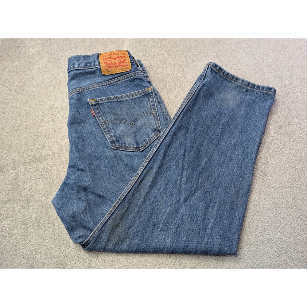 Levi Strauss 550 Mens Jeans W36 L30 Relaxed Fit Medium Wash Denim